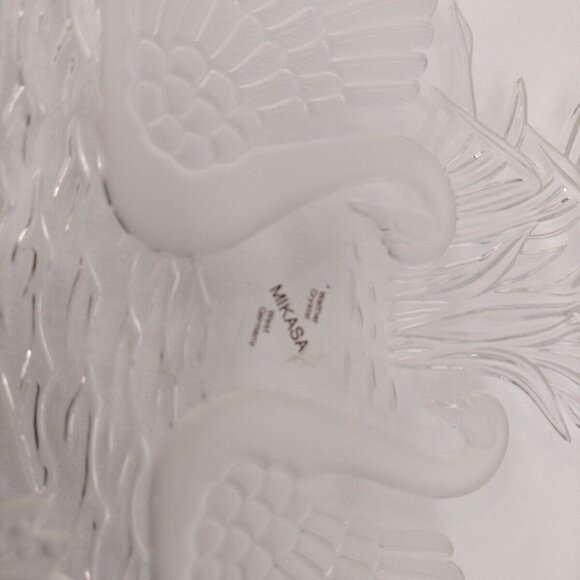 Mikasa Original Walther-Glas Crystal Swans 12" Serving Platter West Germany - Picture 7 of 8